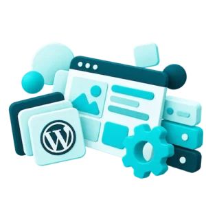 Ilustración conceptual de Visibles Lab que representa su servicio de Optimización Web WordPress